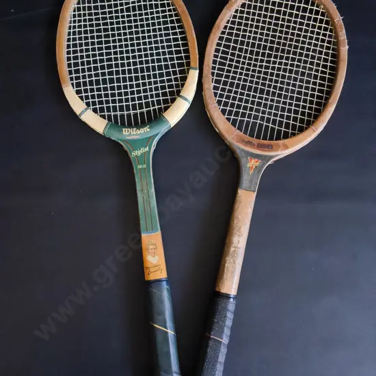 PAIR OF VINTAGE WOODEN TENNIS RACKETS