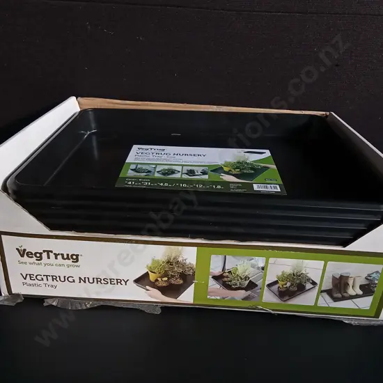 BOX OF TEN BRAND NEW VEGTRUG NURSERY PLASTIC TRAYS, W 41 CM