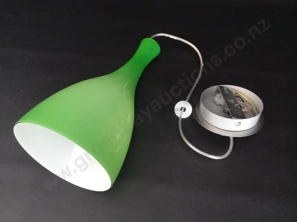 GREEN PENDANT LIGHT L30CM DIA 14.5CM Image 1++