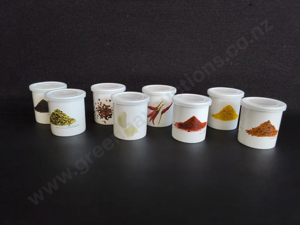 BAMBOO FIBRE SERVING PLATTER AND SET OF 8 SPICE JARS MADE IN ROMANIA, WIDEST W 45 CM Image 1++