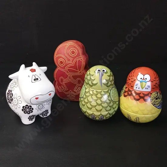 4 NEW ZEALAND PIGGY BANKS