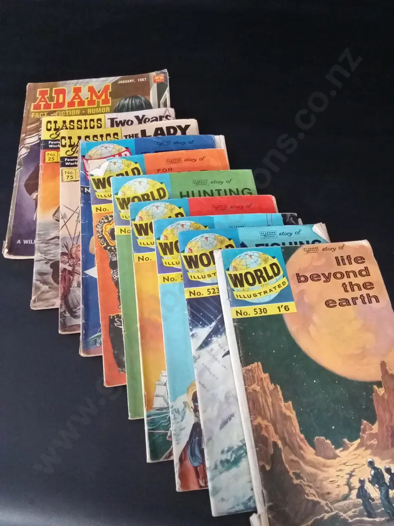 10 VINTAGE WORLD/CLASSIC ILLUSTRATED BOOKS AND ADAM FACT FICTION HUMOUR Image 1++
