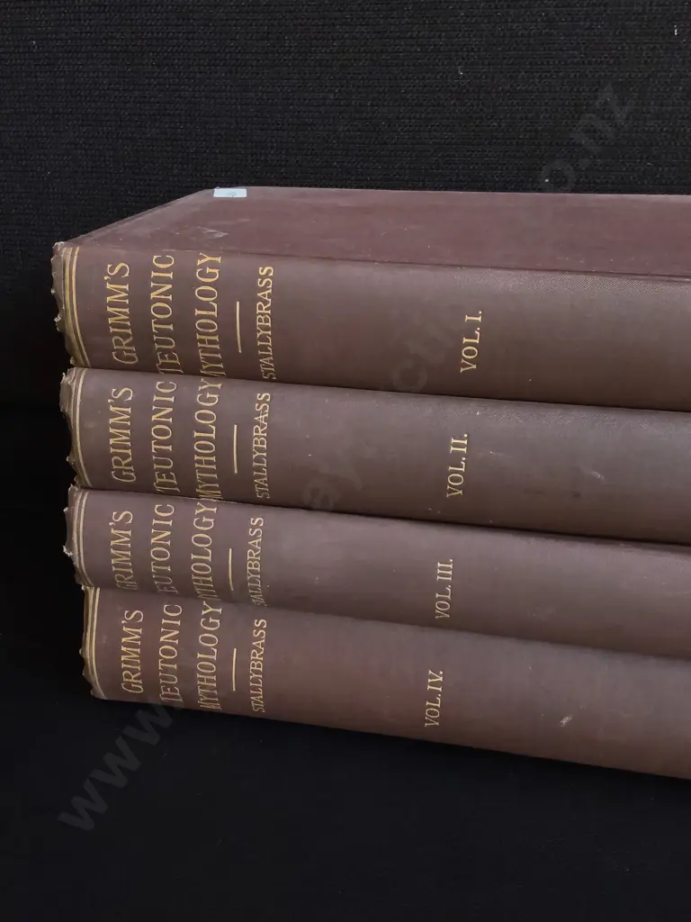 FOUR VOLUME VINTAGE HARDCOVER SET OF GRIMM'S TEUTONIC MYTHOLOGY BOOKS Image 1++