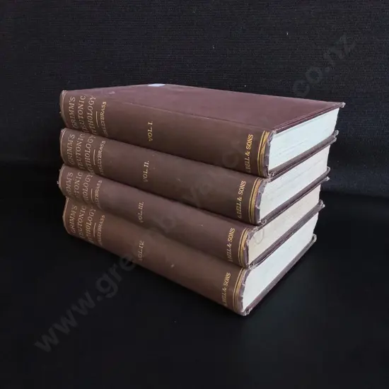 FOUR VOLUME VINTAGE HARDCOVER SET OF GRIMM'S TEUTONIC MYTHOLOGY BOOKS