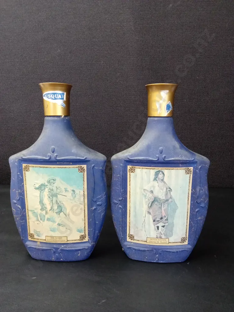 VINTAGE JIM BEAM WHISKEY DECANTERS H25, KITSCH CERAMIC REDWARE DONKEY, AVON PORCELAIN FIGURINE AND ANNAM CERAMIC TEAPOT Image 1++