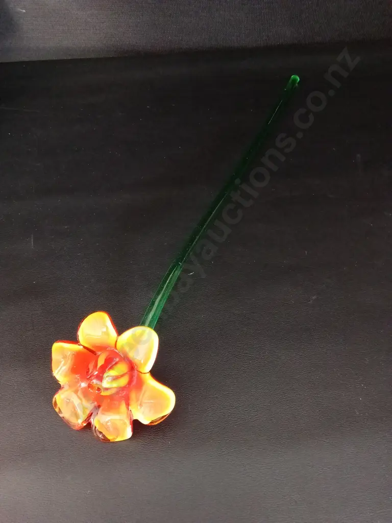 HAND-BLOWN GLASS FLOWER 48CM Image 1++