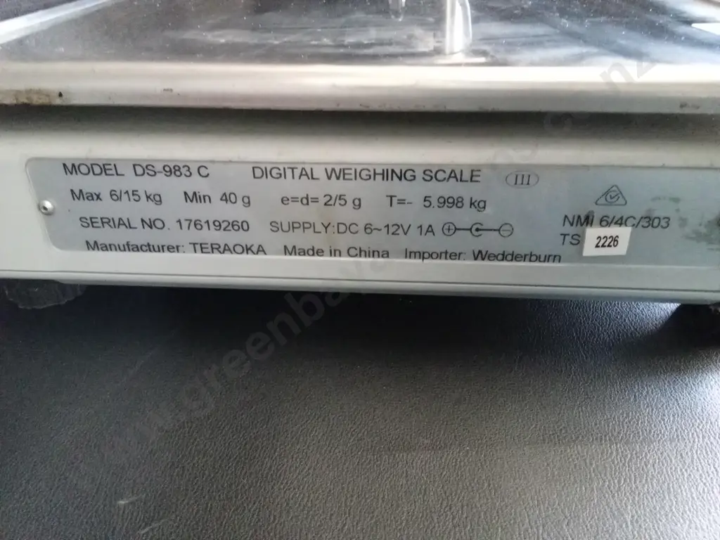 DIGITAL WEDDERBURN WEIGHING SCALE, MODEL DS-983C Image 1++