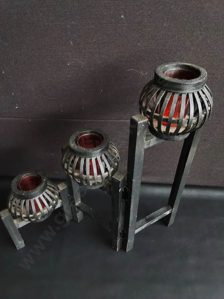 3 TIERED DECORATIVE CANDLE DISPLAY, H 56 CM Image 1++