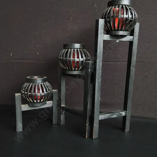 3 TIERED DECORATIVE CANDLE DISPLAY, H 56 CM