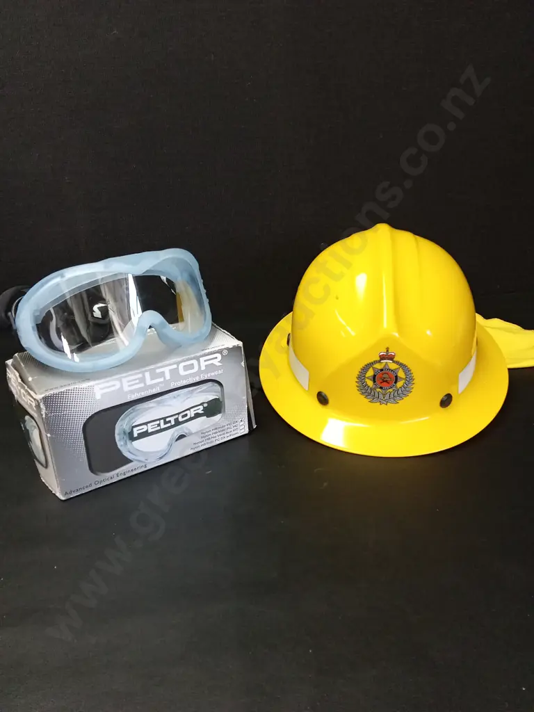 FIRE SAFETY HELMET AND PELTOR PROTECTIVE EYEWEAR Image 1++