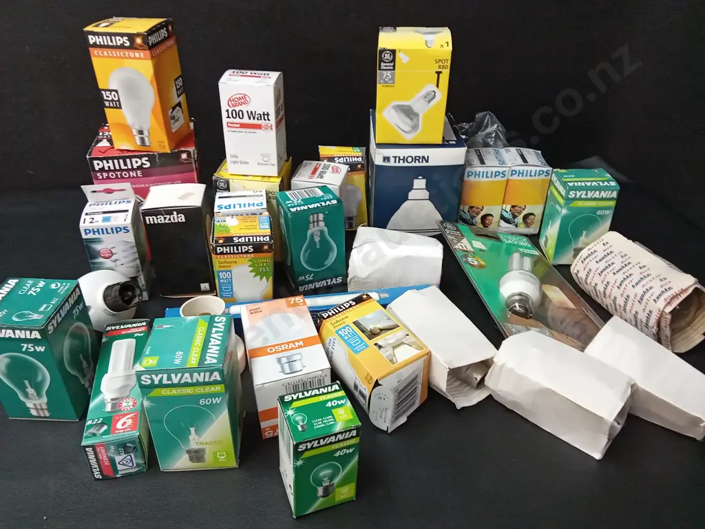 BOX OF ASSORTED LIGHTBULBS Image 1++