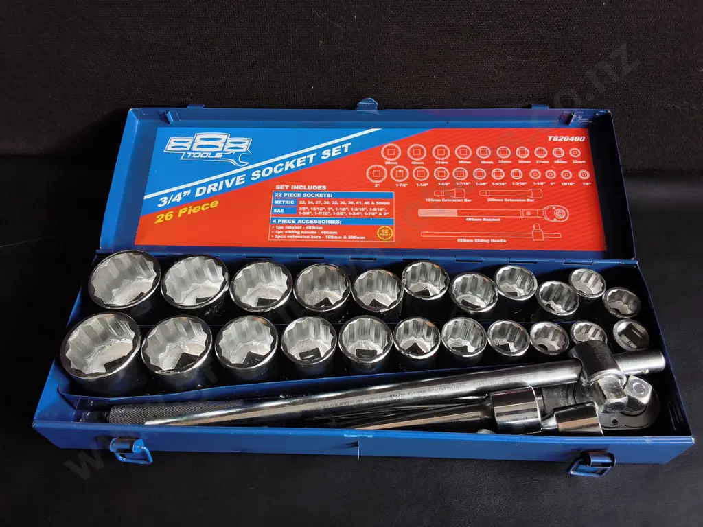 888 BY SP TOOLS 3/4" DRIVE 12-POINT SOCKET SET Image 1++