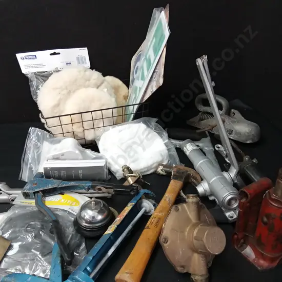 BOX OF ASSORTED TOOLS AND OTHER ITEMS