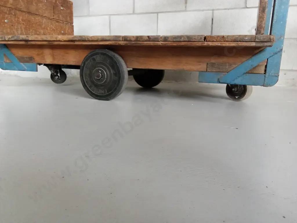 VINTAGE WOODEN PUSH CART, 110CM X 60CM Image 1++