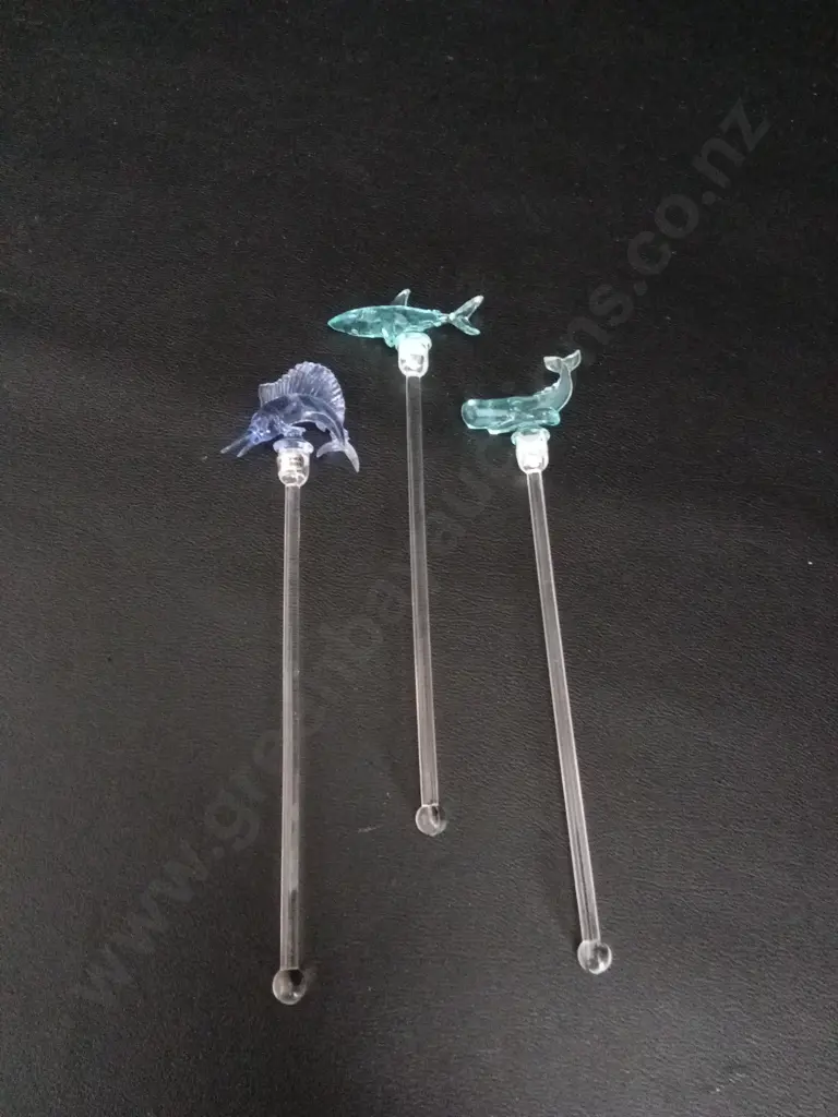 3 OCEAN ANIMAL COCKTAIL STRIRRERS Image 1++