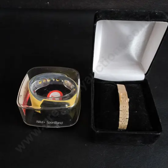SEIKO GOLD TONED WOMENS WATCH, AND NIKE + SPORTBAND FITNESS TRACKER