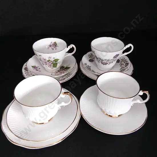 4 VINTAGE TEA SETS INCLUDING ELIZEBETHAN, SPRINGFIELD AND REGENCY