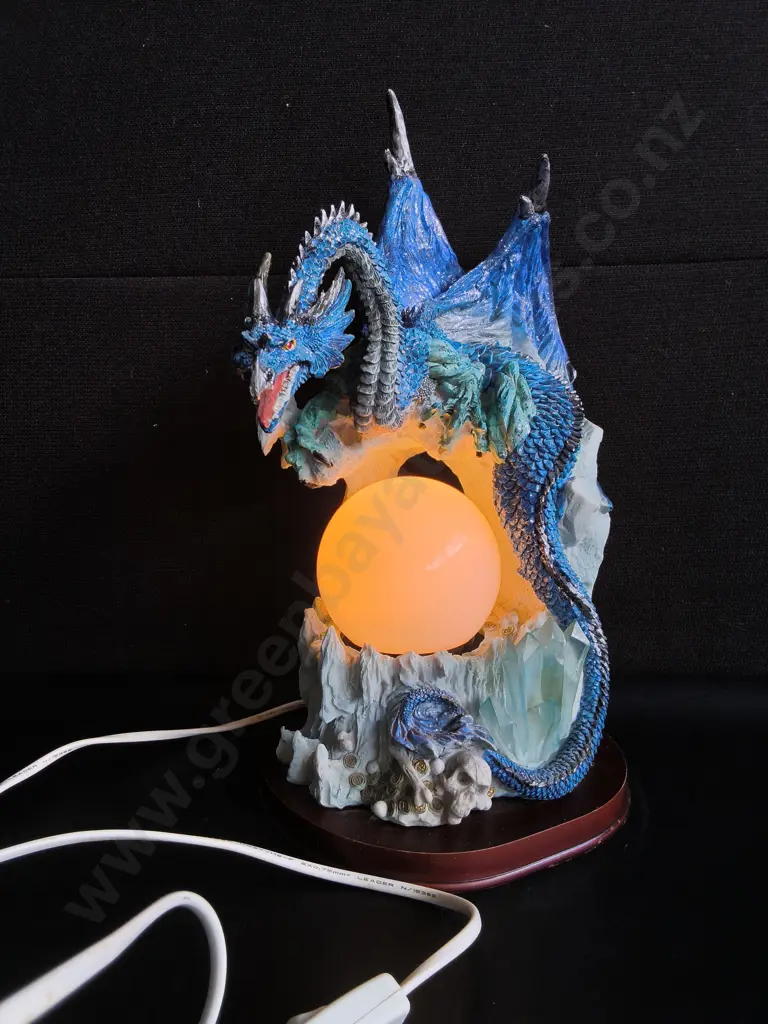 DECORATIVE RESIN DRAGON LAMP, WORKING, H 39 CM Image 1++