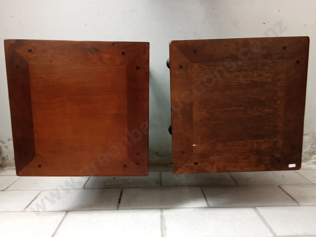 PAIR OF MARKS & SPENCER BEDSIDE TABLES, THE MANDERVILLE COLLECTION, H 59CM X W 51CM X D 50CM Image 1++
