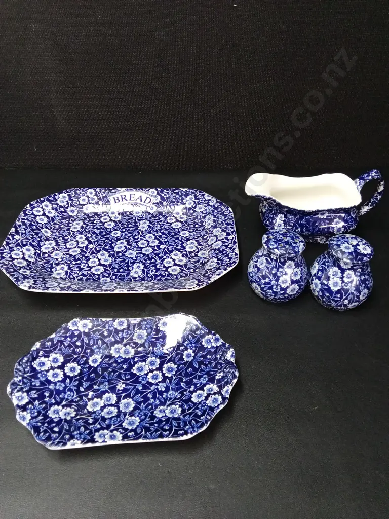 5 PIECES VINTAGE CALICO BY BURLEIGH ITEMS LONGEST 28CM Image 1++