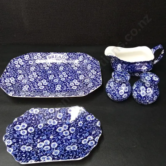 5 PIECES VINTAGE CALICO BY BURLEIGH ITEMS LONGEST 28CM