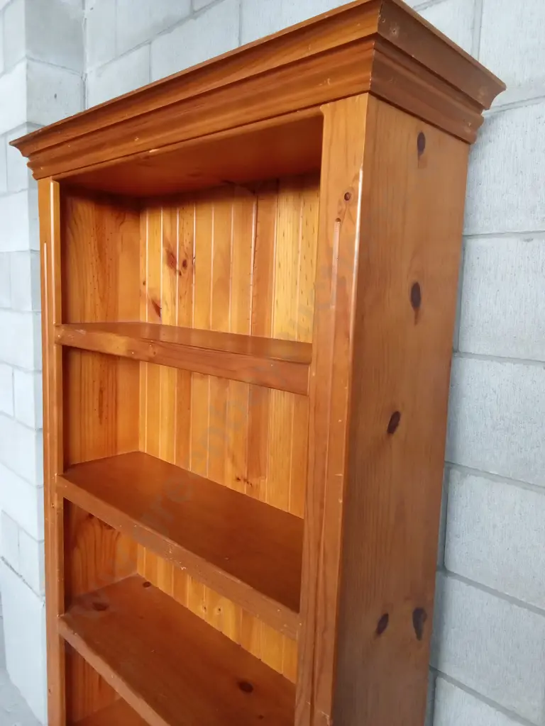 WOODEN SHELVING UNIT, H 193CM X W 101CM X D 32CM Image 1++