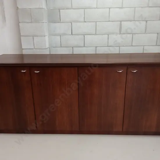 4 DOOR CREDENZA WITH SHELVES, H 105M X W 240CM X D 65CM