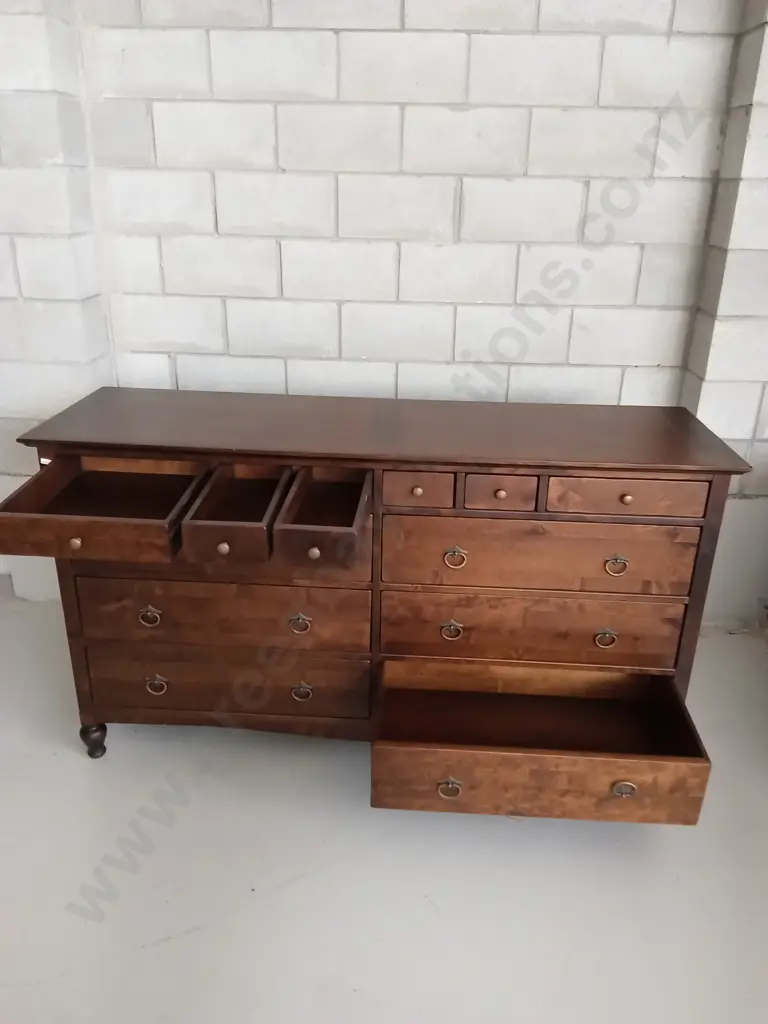 VINTAGE MARKS & SPENCER MULTI-DRAWER CHEST, THE MANDERVILLE COLLECTION, H 94CM X W 164CM X D 50CM Image 1++