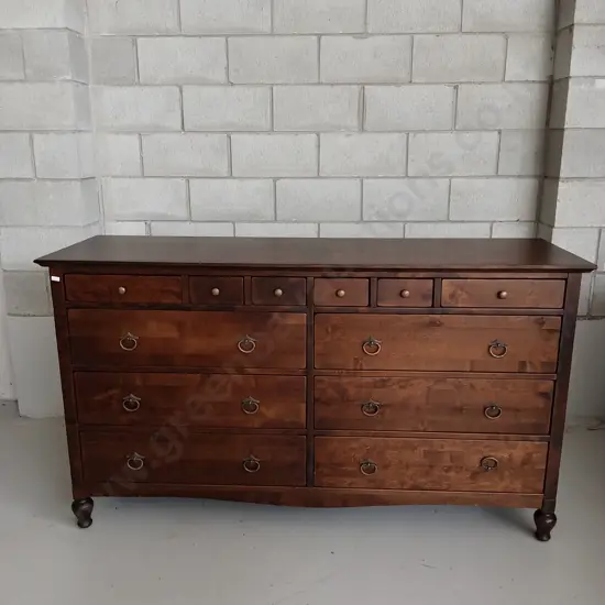 VINTAGE MARKS & SPENCER MULTI-DRAWER CHEST, THE MANDERVILLE COLLECTION, H 94CM X W 164CM X D 50CM