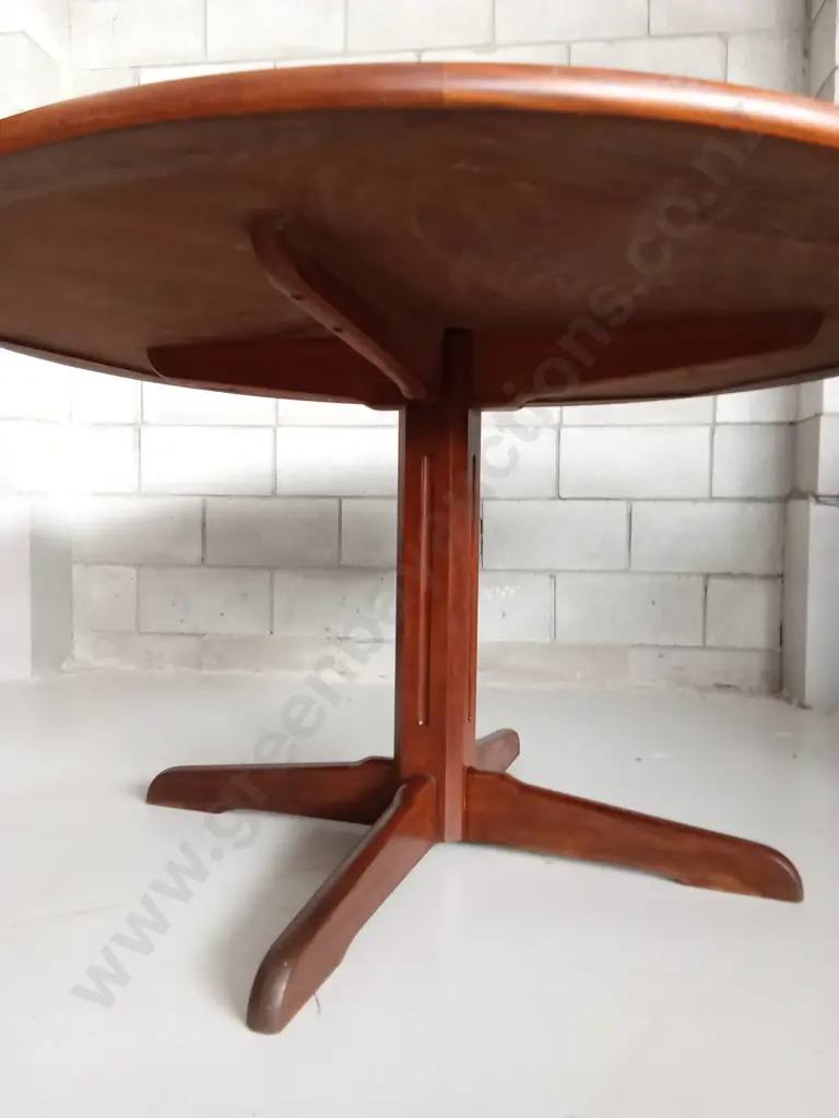 VINTAGE DANSKE MOBLER MAHOGANY ROUND DINING TABLE, 137CM DIAMETER, 75CM HEIGHT Image 1++