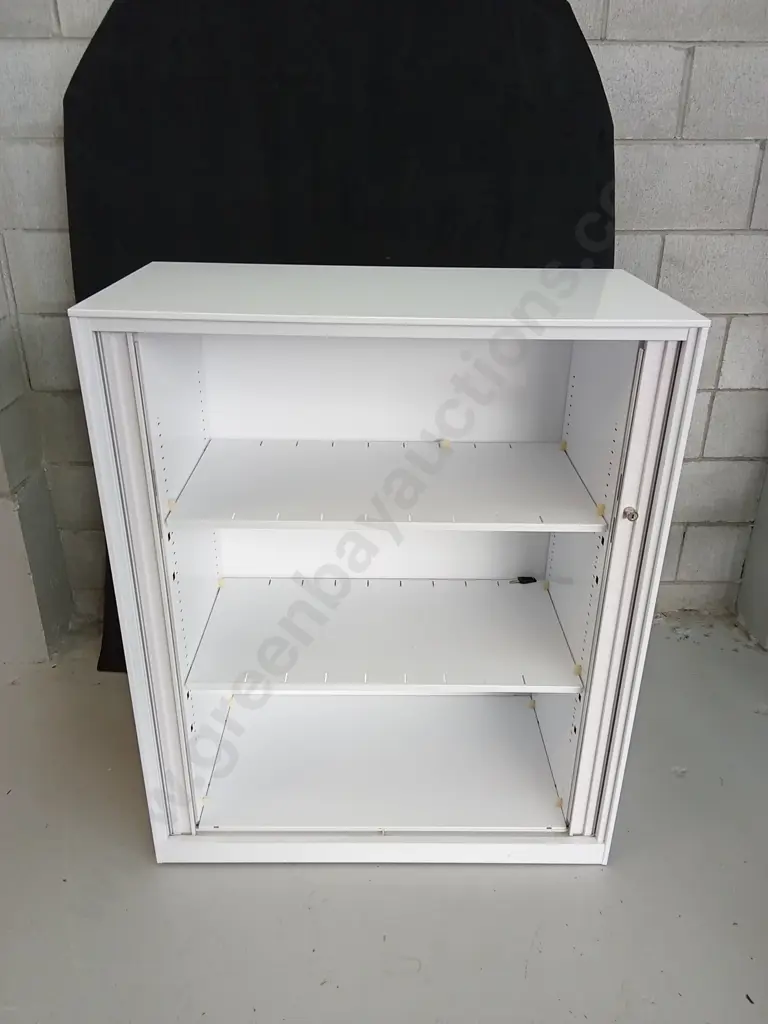 TAMBOUR CABINET WITH SHELVES EXCELLENT CONDITION, H 111CM X 90CM X 45CM Image 1++