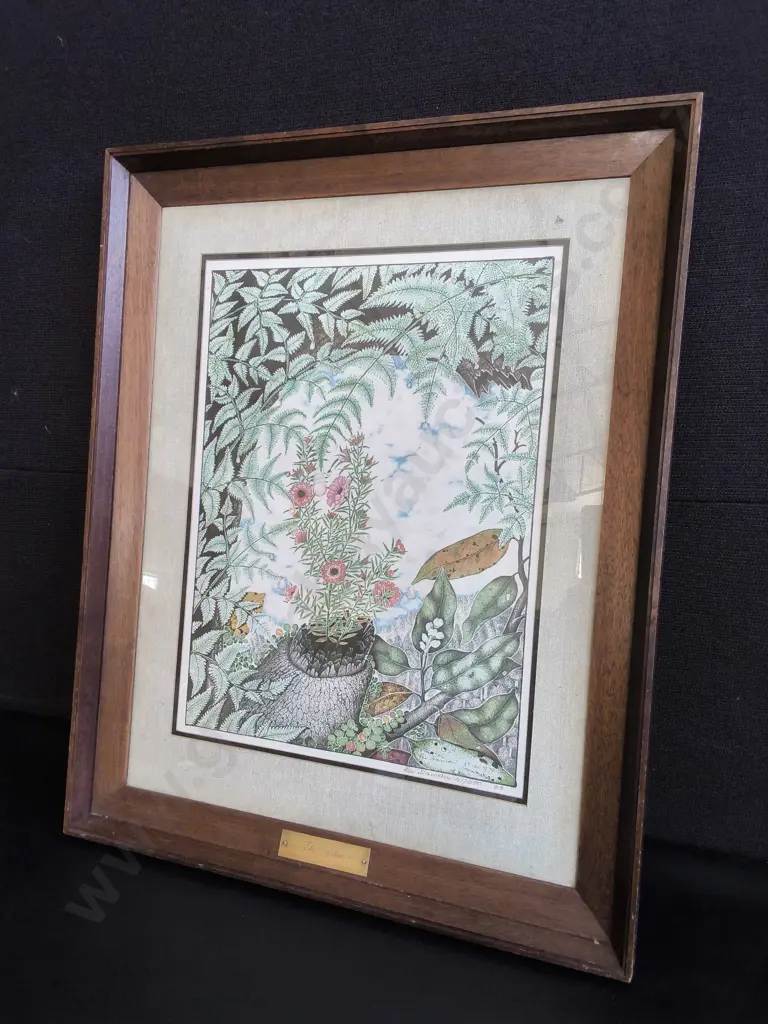 FRAMED REI HAMON "THE ORPHAN" LITHOGRAPH PRINT 1980, H 61 CM X W 49 CM Image 1++
