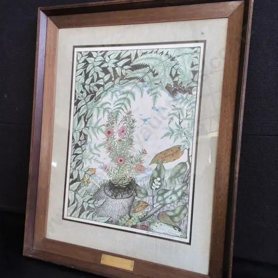 FRAMED REI HAMON "THE ORPHAN" LITHOGRAPH PRINT 1980, H 61 CM X W 49 CM