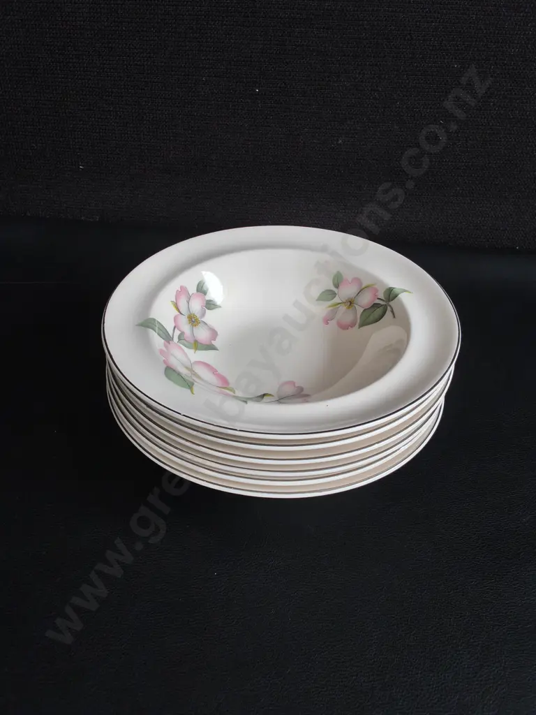 SET OF 6 VINTAGE JOHNSON BROTHERS RIMMED SOUP/CEREAL BOWLS, MADE IN ENGLAND, DIA 16 CM Image 1++
