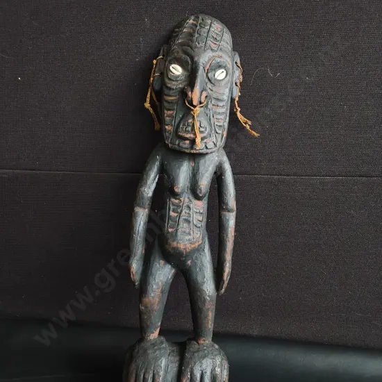 VINTAGE PAPUA NEW GUINEA WOODEN ANCESTRAL SPIRIT FIGURE, H 57 CM
