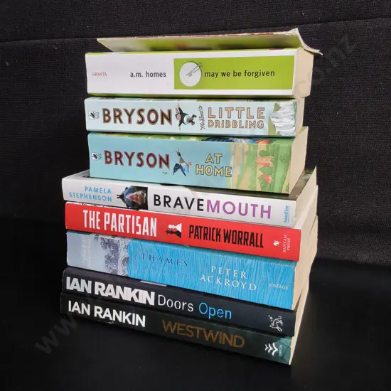 MIX OF NOVELS, INCLUDING IAN RANKIN AND BRYSON
