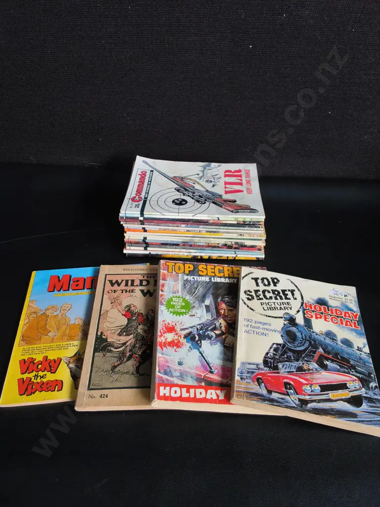 VINTAGE POCKET COMICS, COMMANDO, TOP SECRET, AND WESTERN Image 1++