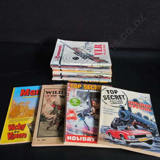 VINTAGE POCKET COMICS, COMMANDO, TOP SECRET, AND WESTERN