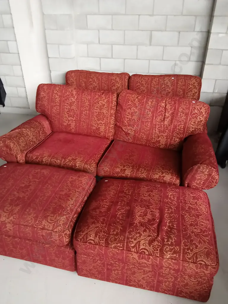 TWO LARGE MARKS & SPENCER SOFAS WITH TWO FOOTRESTS THAT EACH FOLD OUT TO MAKE BED, W 210CM X D 100CM Image 1++