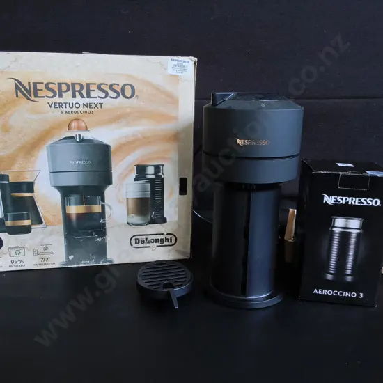 NESPRESSO VERTUO NEXT COFFEE MACHINE, WITH AEROCCINO 3 MILK FROTHER, INCLUDING ORIGINAL BOX