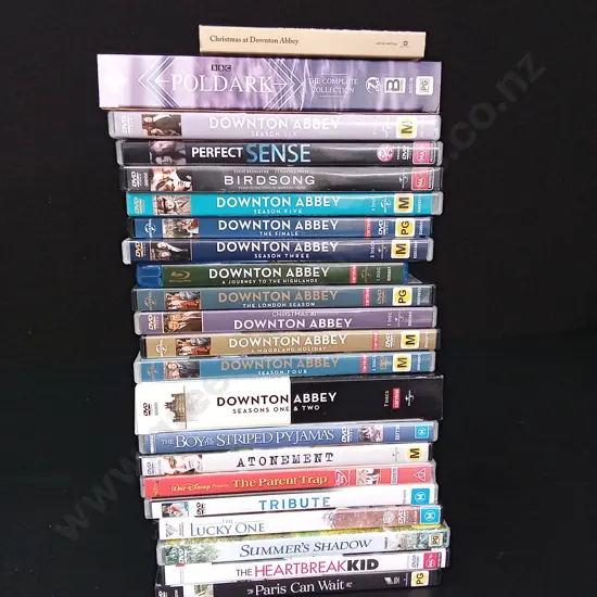 BOX OF DVDS MOSTLY DOWNTON ABBEY