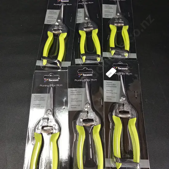 6 BRAND NEW TAKASHO PRUNING SNIPS 19CM
