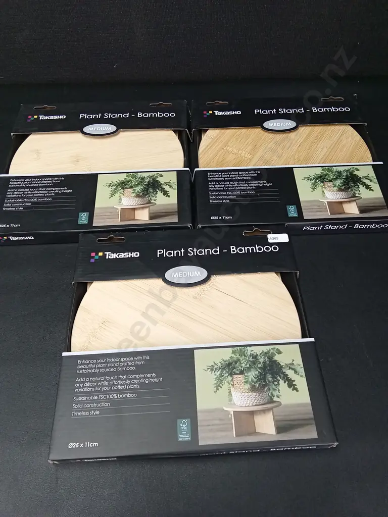 3 BRAND NEW TAKASHO BAMBOO PLANT STANDS Image 1++