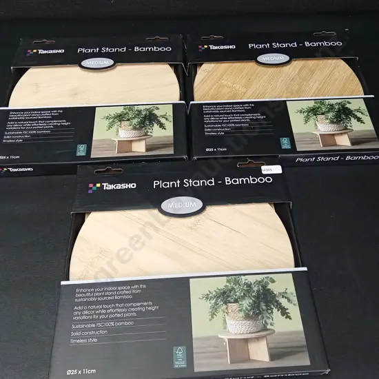 3 BRAND NEW TAKASHO BAMBOO PLANT STANDS
