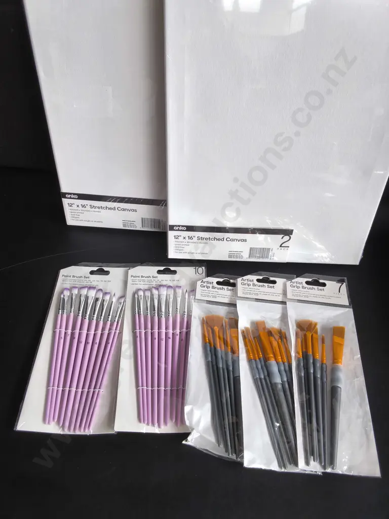 BRAND NEW PAINT BRUSHES AND CANVASES Image 1++