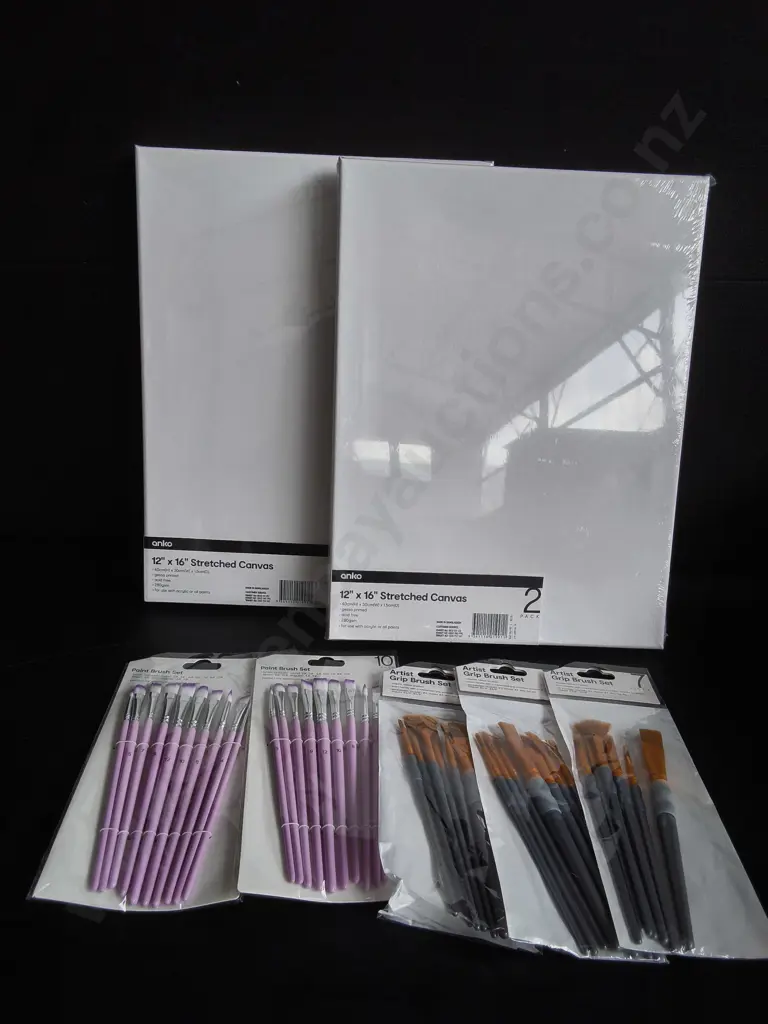 BRAND NEW PAINT BRUSHES AND CANVASES Image 1++