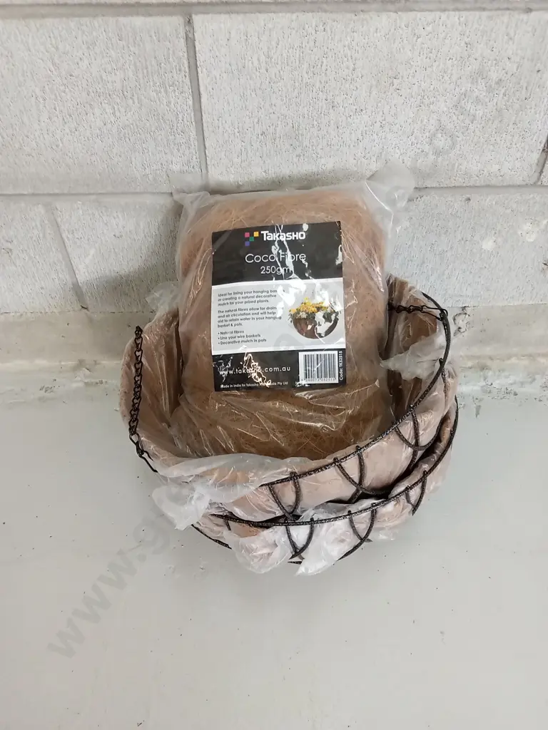 BRAND NEW TAKASHO COCO FIBRE HANGING BASKETS 250GM Image 1++