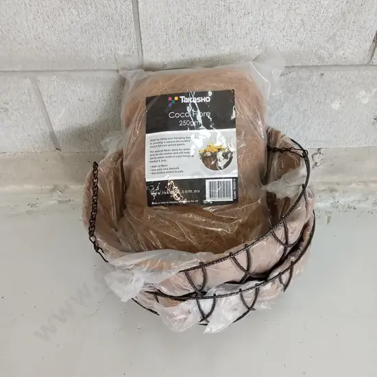 BRAND NEW TAKASHO COCO FIBRE HANGING BASKETS 250GM