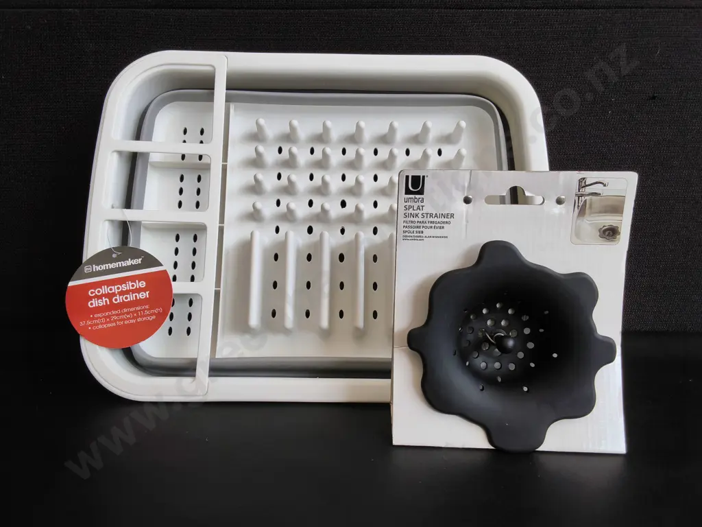 BRAND NEW COLLAPSIBLE DISH DRAINER AND SINK STRAINER Image 1++