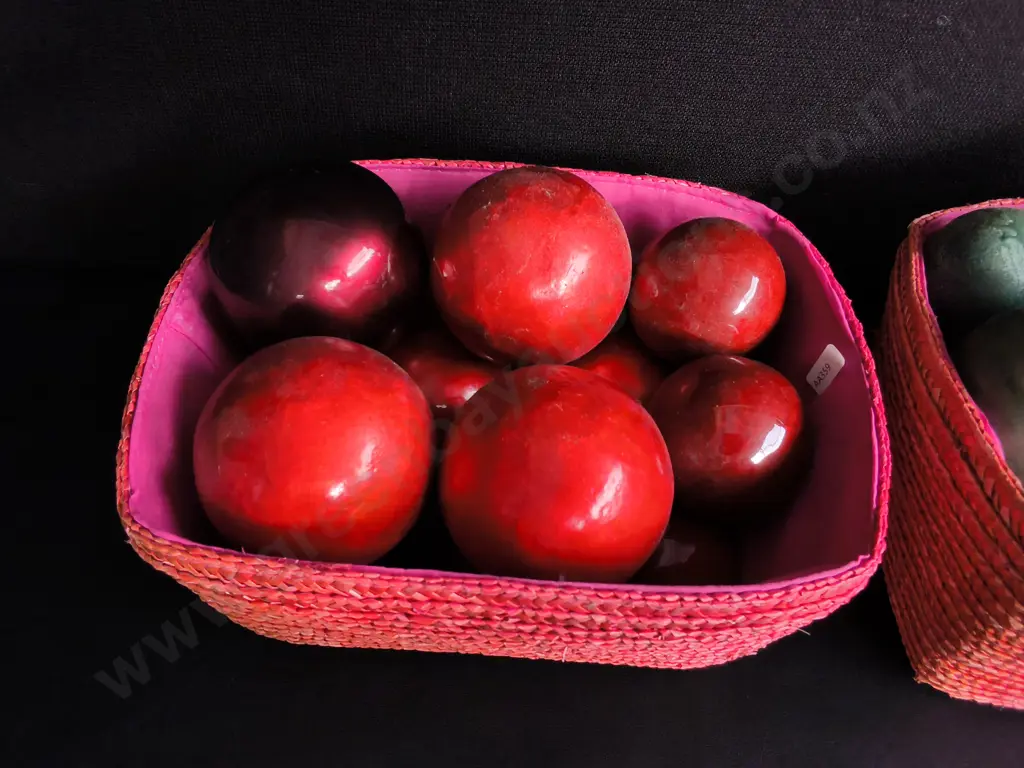 2 BASKETS OF DECORATIVE BALLS Image 1++